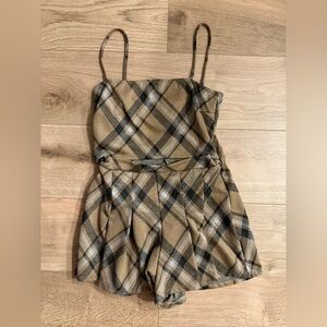 Windsor Plaid Jumpsuit in Brown and Black